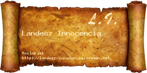 Landesz Innocencia névjegykártya
